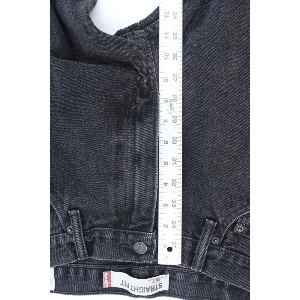 Levis 505 Black Denim Jeans Mens‎ Size 34 x 30 Classic Straight Fit Cotton